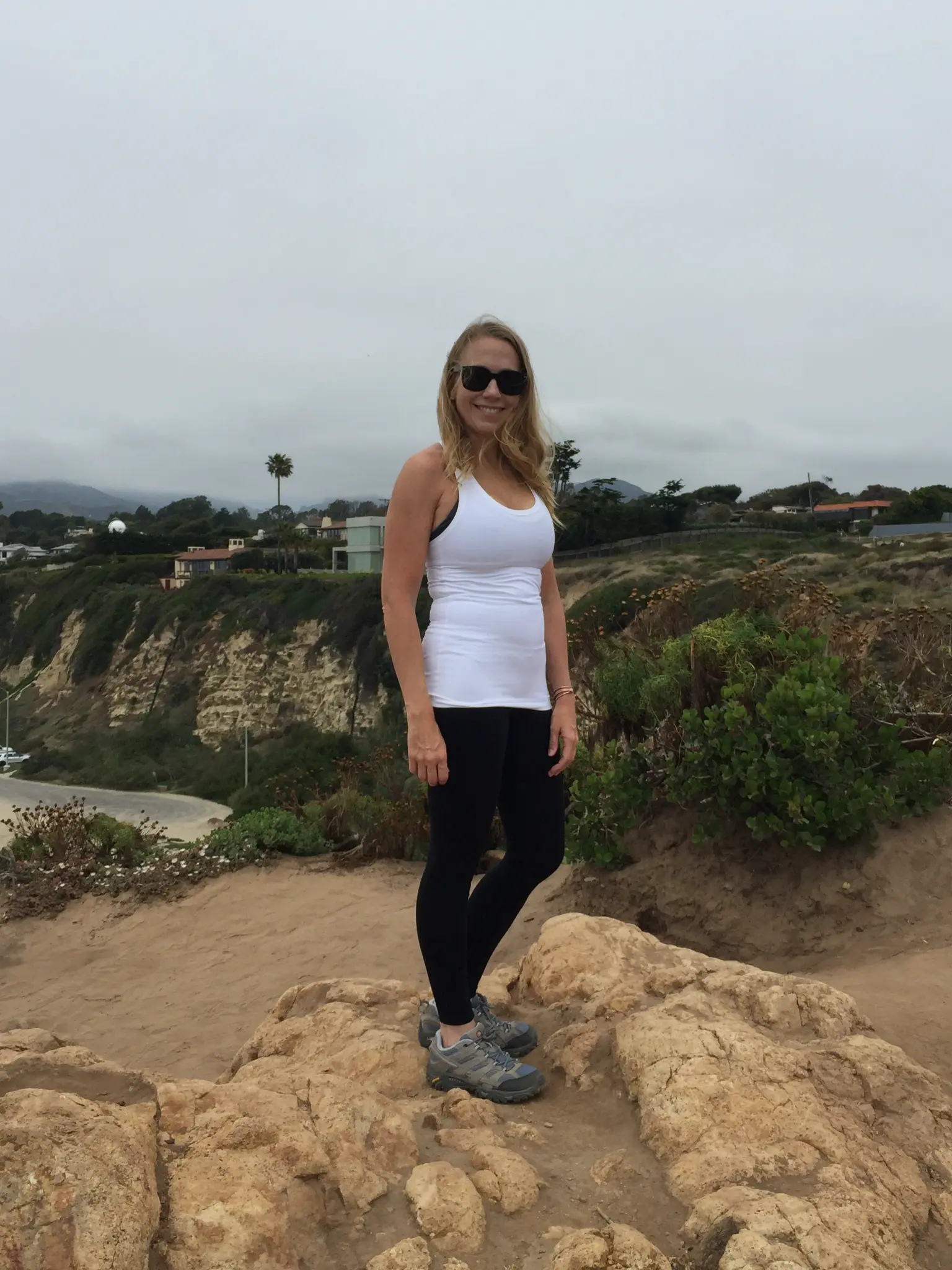 Kristen hiking on the coast during treatment